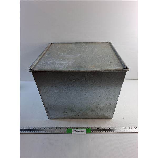 Galvanized Metal Box with Lid 15" x 15" x 12"