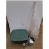 Image 1 : *Plastic Wrap 54" W, Plastic Tote with Lid and Galvanized Watering Can - Cannot Ship