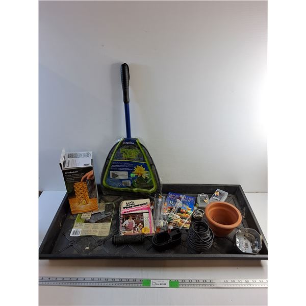 Boot Tray, Crystal Ambient Light, Pond Net, Planter, Recipe Books, Lock and Misc
