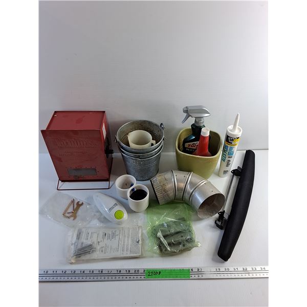 Repeating Mouse Trap, Keyboard Rest, Planter, Acrylic Latex, Miniature Buckets and Misc