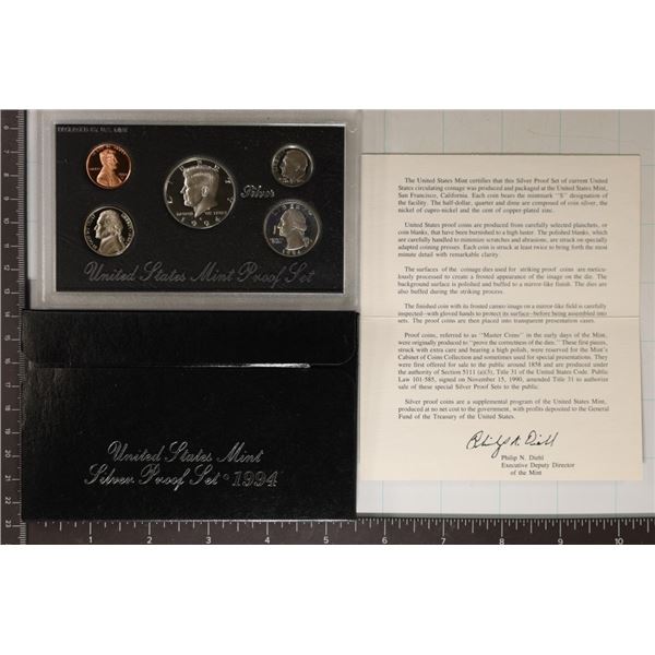 1994 US SILVER PROOF SET (WITH BOX) AND