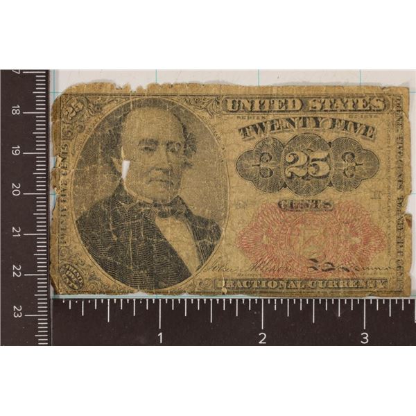 1874 25 CENT US FRACTIONAL CURRENCY TOUGHER SHAPE