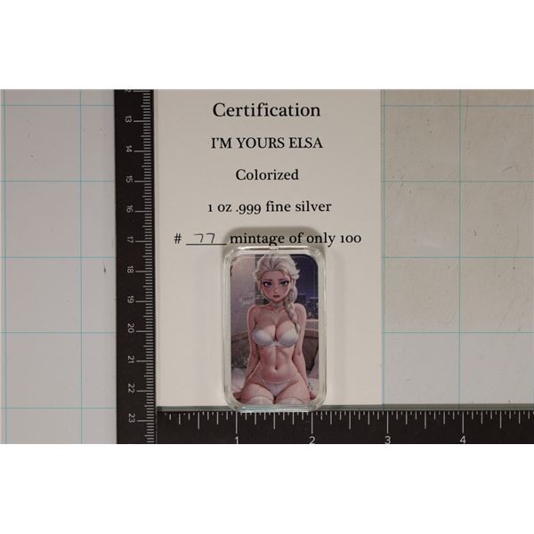 1 TROY OZ .999 FINE SILVER LIMITED EDITION ART BAR