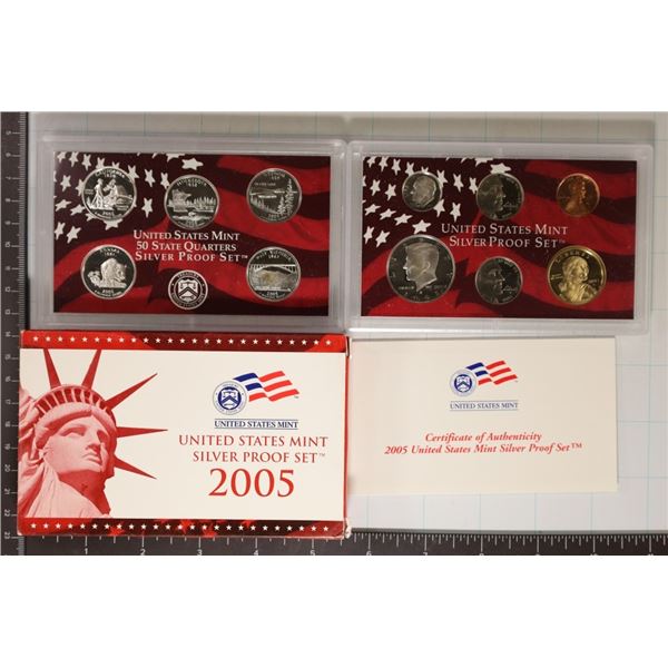 2005 US SILVER PROOF SET (WITH BOX) AND