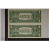 Image 2 : 2 CRISP UNC WITH CONSECUTIVE SERIAL NUMBERS $1