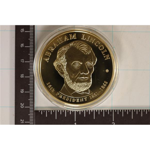 24KT GOLD LAYERED 2009 ABRAHAM LINCOLN TOKEN