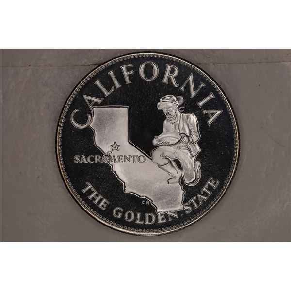 .57 OZ. PF STERLING SILVER CALIFORNIA ROUND