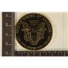 Image 2 : GOLD ELECTROPLATED 1999 AMERICAN SILVER EAGLE. UNC