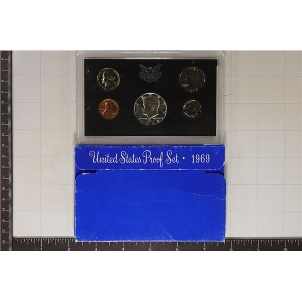 1969 US PROOF SET WITH BOX, 40% SILVER JFK HALF