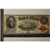 Image 1 : 1863 US RED SEAL LARGE SIZE $2 LEGAL TENDER BILL