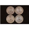 Image 2 : 1939, 40, 42 & 43-D WASHINGTON SILVER QUARTERS