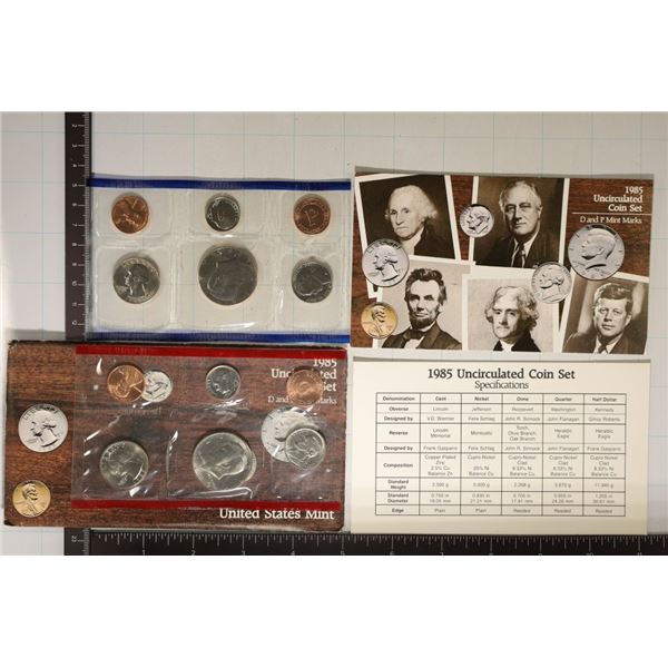 1985 US MINT SET (UNC) P/D (WITH ENVELOPE)