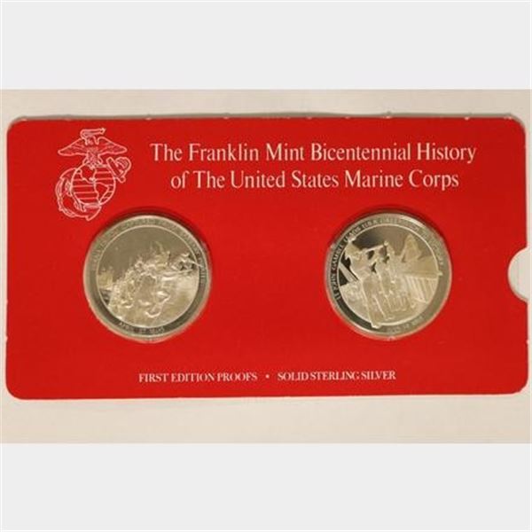 2-STERLING SILVER PROOF ROUNDS BICENTENNIAL