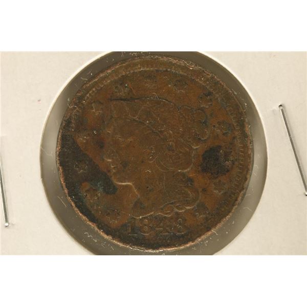 1848 US LARGE CENT RIM BUMPS WATCH FOR OUR NEXT