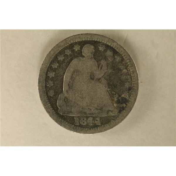 SEMI KEY 1844-O SILVER SEATED LIBERTY 1/2 DIME IN
