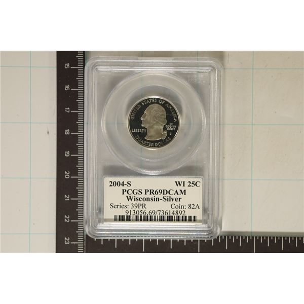 2004-S SILVER WISCONSIN QUARTER PCGS PR69 DCAM