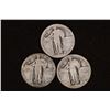Image 1 : 3 NO DATE SILVER STANDING LIBERTY QUARTERS