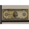 Image 1 : 1914 US $5 FEDERAL RESERVE NOTE BLUE SEAL WITH