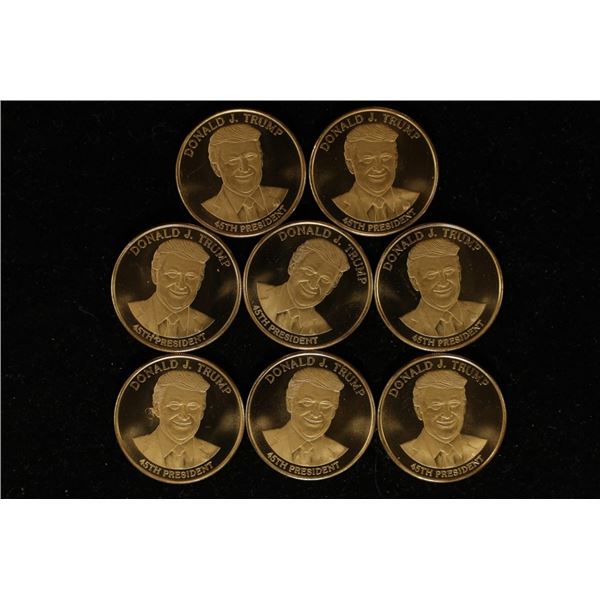 8-GOLD PLATED DONALD J. TRUMP 1 1/8" ROUNDS