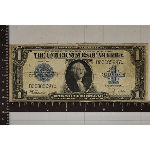 1923 US LARGE SIZE $1 SILVER CERTIFICATE BLUE SEAL