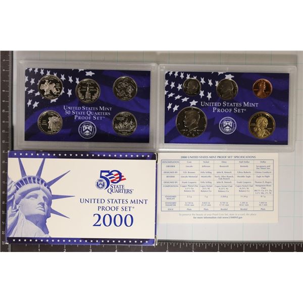 2000 US PROOF SET (WITH BOX) AND WITH CERTIFICATE