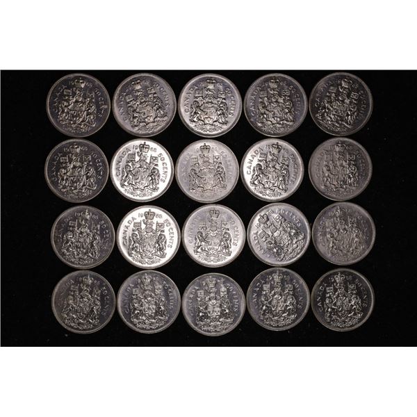 20-1968 CANADA 50 CENT BRILLIANT UNC COINS