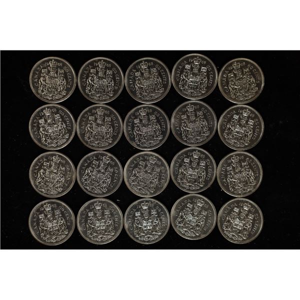 20-1968 CANADA UNC 50 CENT   COINS