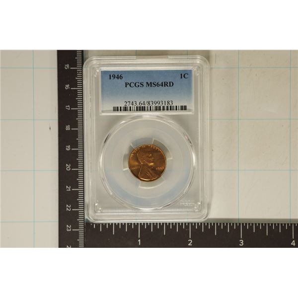 1946 LINCOLN WHEAT CENT PCGS MS64RD