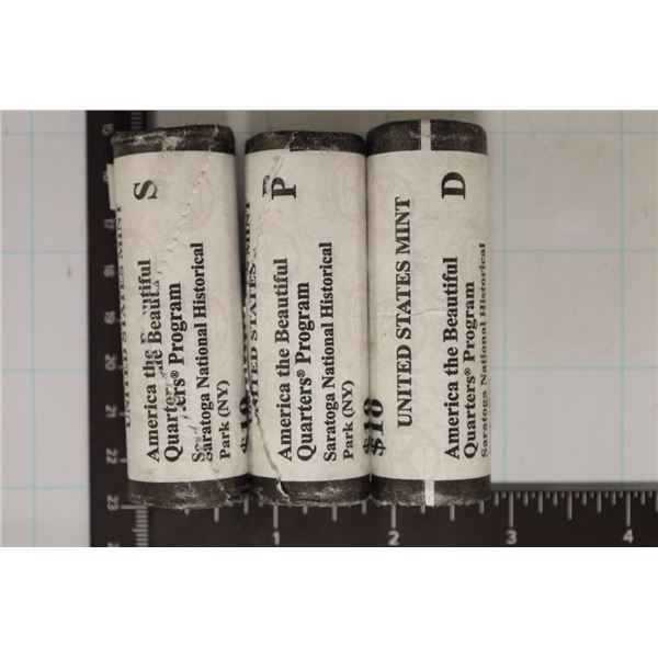 2015-P/D/S SOLID DATE $10 ROLLS OF SARATOGA N.P.