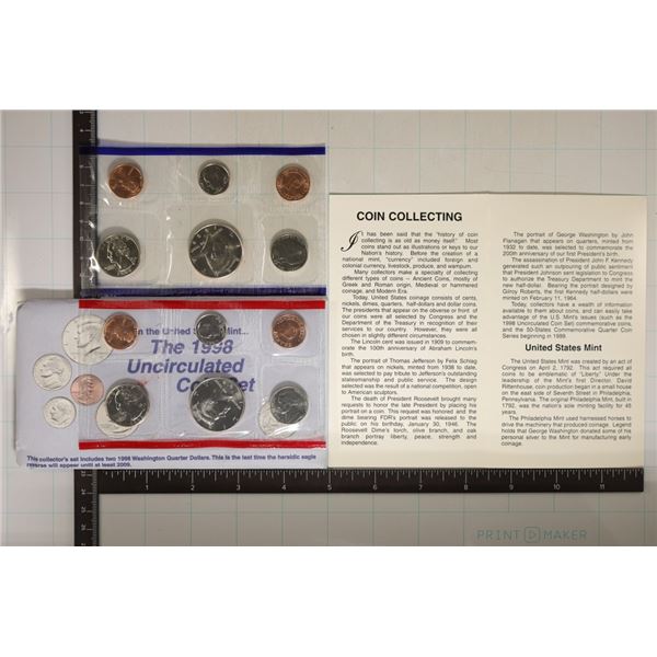1998 US MINT SET (UNC) P/D (WITH ENVELOPE)