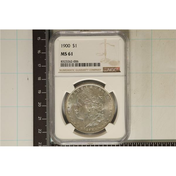 1900 MORGAN SILVER DOLLAR NGC MS61