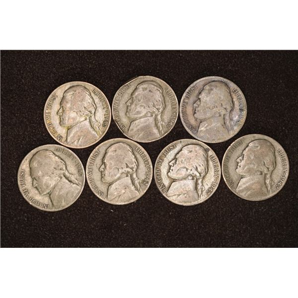7-1942-P 35% SILVER JEFFERSON WAR NICKELS.3941
