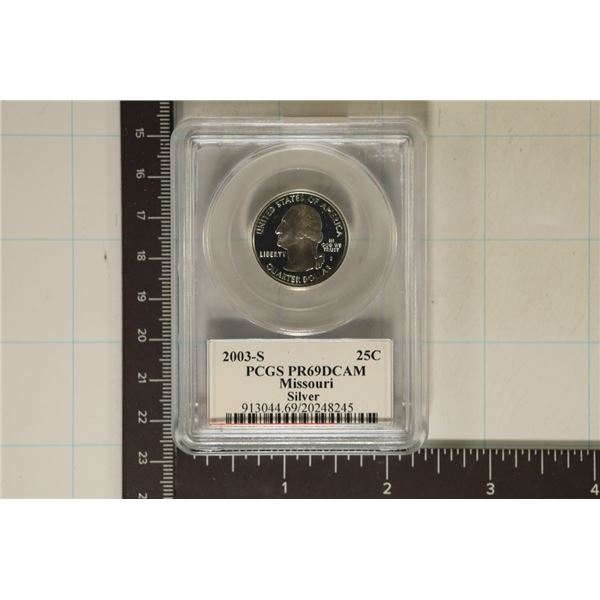 2003-S SILVER MISSOURI QUARTER PCGS PR69 DCAM