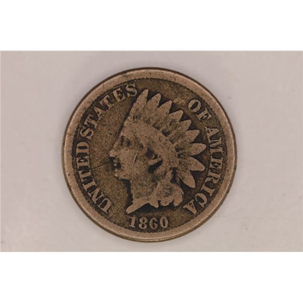1860 INDIAN HEAD CENT COPPER NICKEL ROUNDED