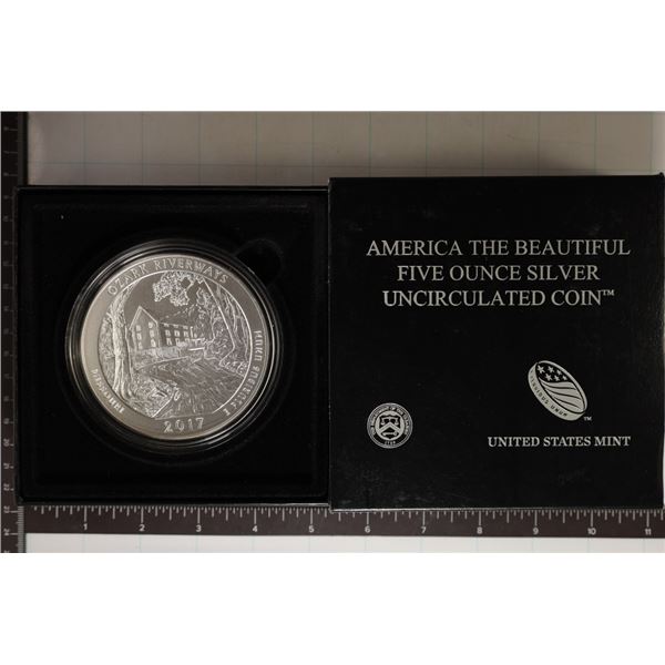 2017-P 5 OZ .999 FINE SILVER UNC OZARK RIVERWAYS