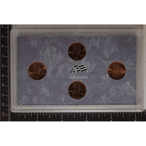 2009-D LINCOLN CENT 4 COIN PF SET IN PLASTIC NO