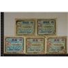 Image 1 : 5 JAPANESE MILITARY PAYMENT CERTIFICATES: 3-10 SEN