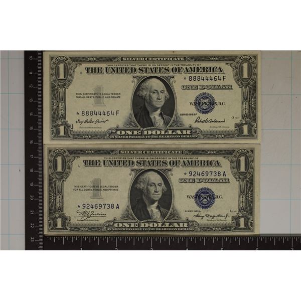 2-1935 $1 SILVER CERTIFICATE STAR NOTES-1935-F CU&