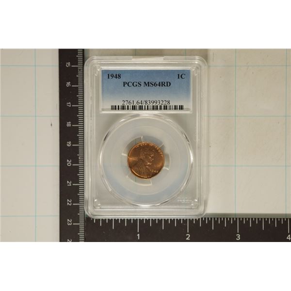1948 LINCOLN WHEAT CENT PCGS MS64RD