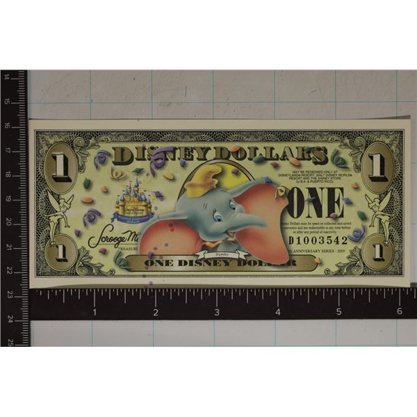 2005 CRISP UNC ONE DISNEY DOLLAR "DUMBO"