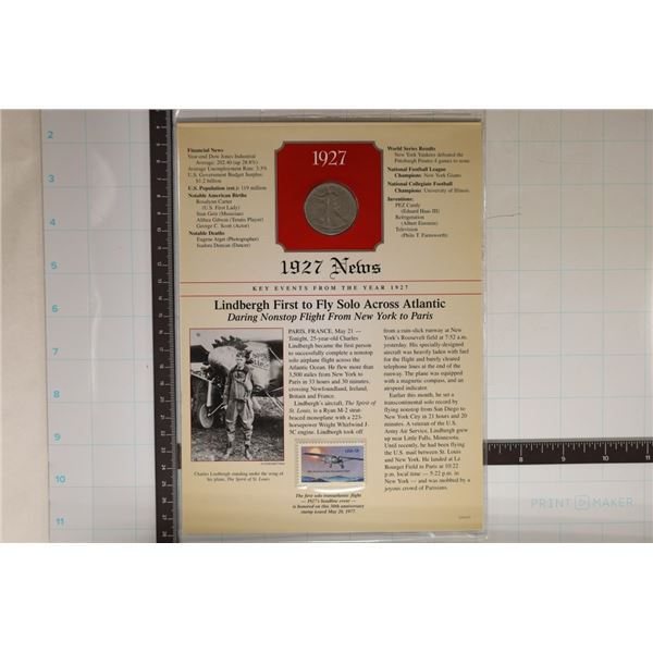 1927-S SILVER WALKING LIBERTY HALF DOLLAR IN INFO