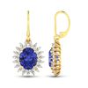 Image 4 : 14KT Yellow Gold 2.82ctw Tanzanite and Diamond Earrings