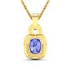 Image 2 : 14KT Yellow Gold 2.02ctw Tanzanite and Diamond Pendant