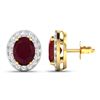 Image 4 : 14KT Yellow Gold 3ctw Ruby and Diamond Earrings