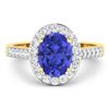 Image 3 : 14KT Yellow Gold 1.41ctw Tanzanite and Diamond Ring