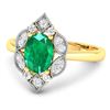 Image 2 : 14KT Yellow Gold 1ctw Zambian Emerald and Diamond Ring