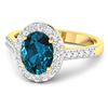 Image 2 : 14KT Yellow Gold 1.9ctw London Blue Topaz and Diamond Ring
