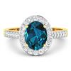 Image 3 : 14KT Yellow Gold 1.9ctw London Blue Topaz and Diamond Ring
