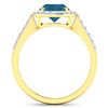 Image 4 : 14KT Yellow Gold 1.9ctw London Blue Topaz and Diamond Ring