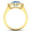 Image 4 : 14KT Yellow Gold 2.9ctw Aquamarine and Diamond Ring